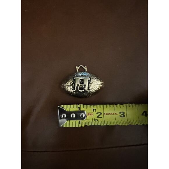 Football Charm Keychain Pendant H Harvard Texans Hawaii Houston Brass Metal - Picture 5 of 6